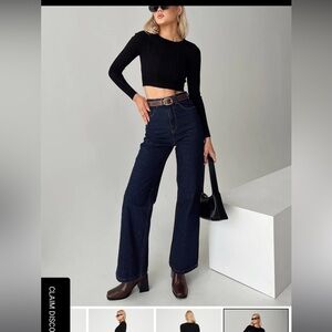 Princess Polly high rise wide leg denim jeans in size 4 . Brand new with tags